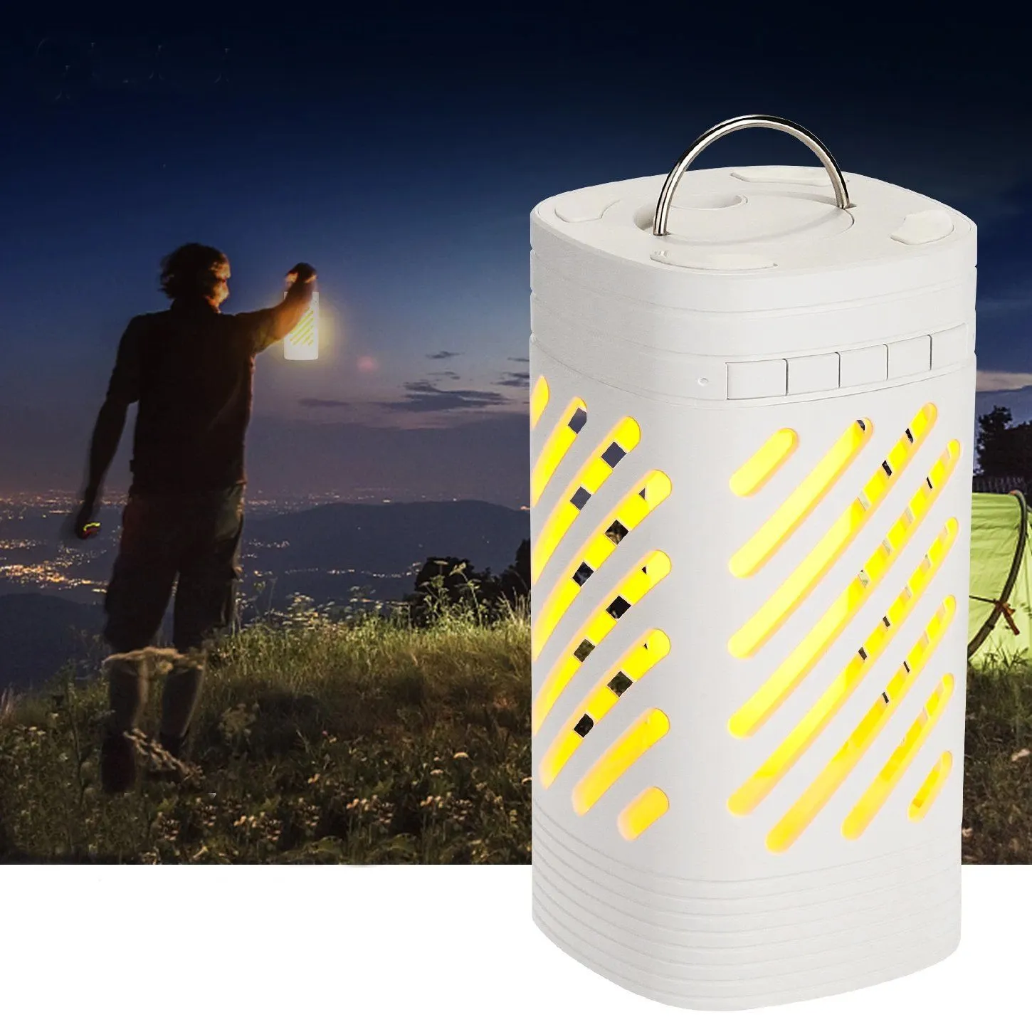 LED Smart Touch Bluetooth Speaker Rechargeable Camping Lamp