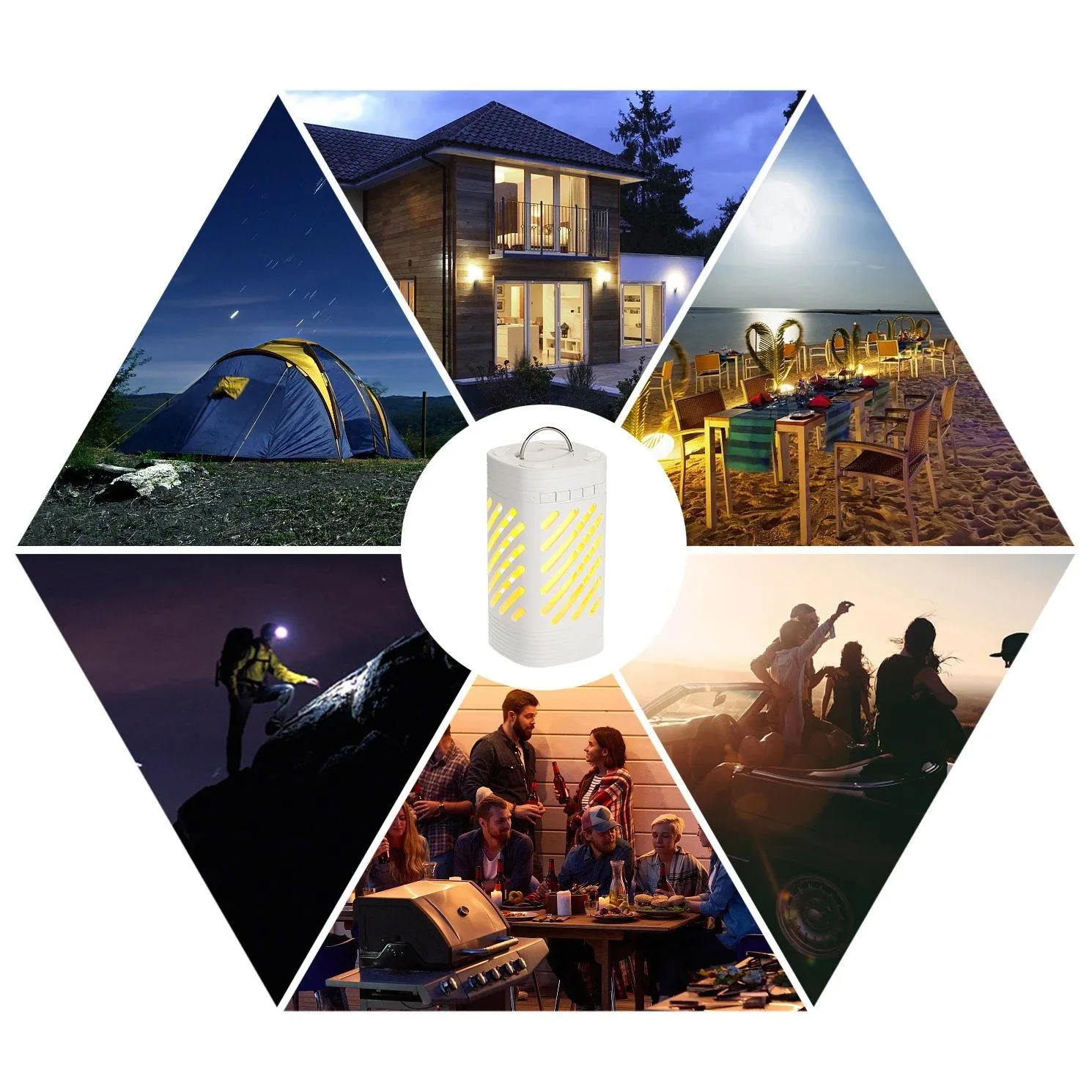LED Smart Touch Bluetooth Speaker Rechargeable Camping Lamp