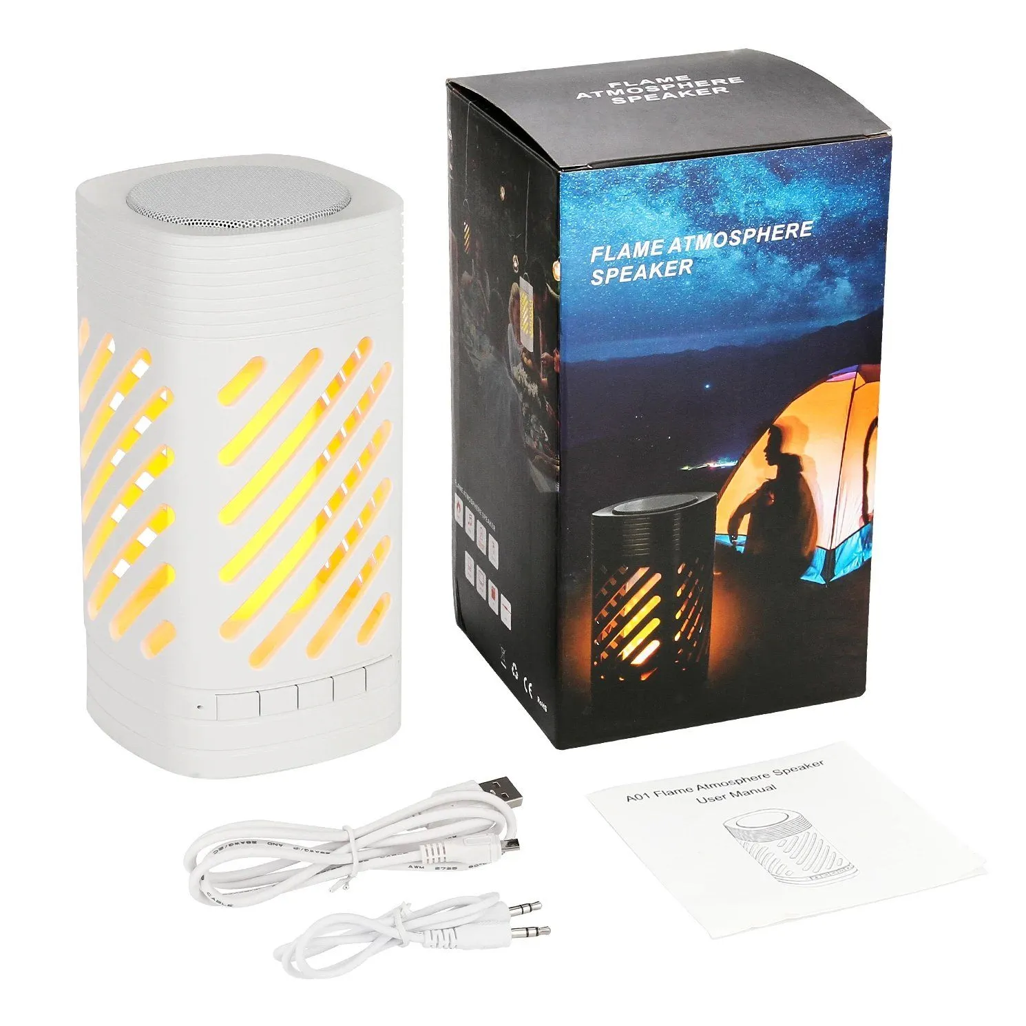 LED Smart Touch Bluetooth Speaker Rechargeable Camping Lamp