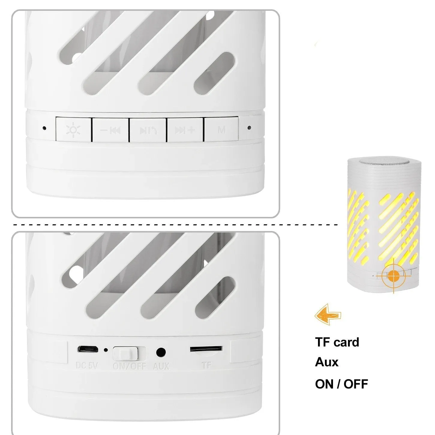 LED Smart Touch Bluetooth Speaker Rechargeable Camping Lamp