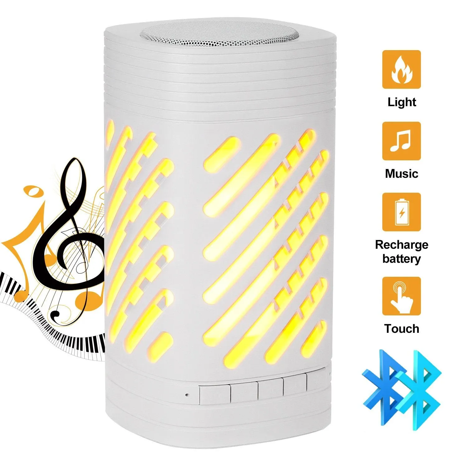 LED Smart Touch Bluetooth Speaker Rechargeable Camping Lamp