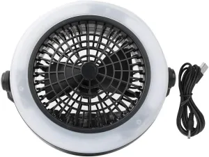 LED Tent Fan Light, Portable 12LED USB Charging Tent Lantern Light Fan Lamp for Outdoor Hiking Camping