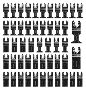LEILUO 50 Pcs Multitool Blades Set for Wood Oscillating Saw Blades Universal Oscillating Tool Accessories with Storage Bag Compatible with DeWalt Makita Dremel and More
