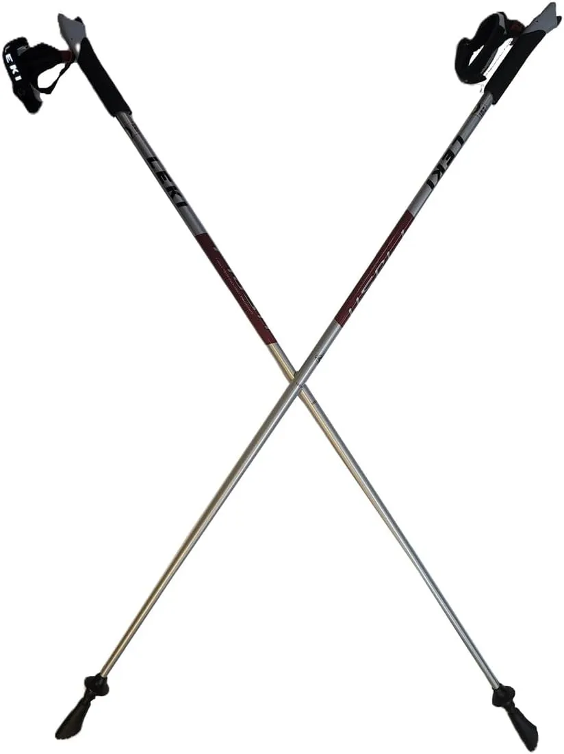 LEKI Nordic Walking Flash AirFOIL HTS 6.0 Series Walking Pole Silver/Maroon 120cm