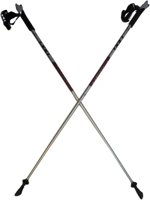 LEKI Nordic Walking Flash AirFOIL HTS 6.0 Series Walking Pole Silver/Maroon 120cm