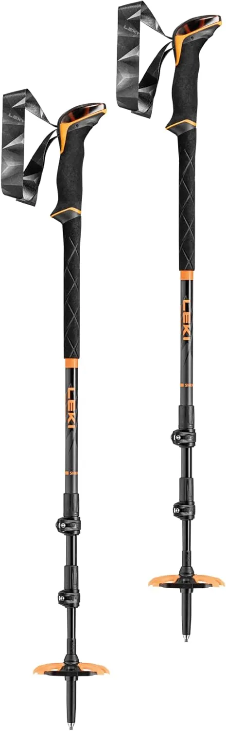 LEKI Sherpa Lite Aluminum Adjustable Lightweight Ski Poles for Backcountry Skiing & Snowboarding