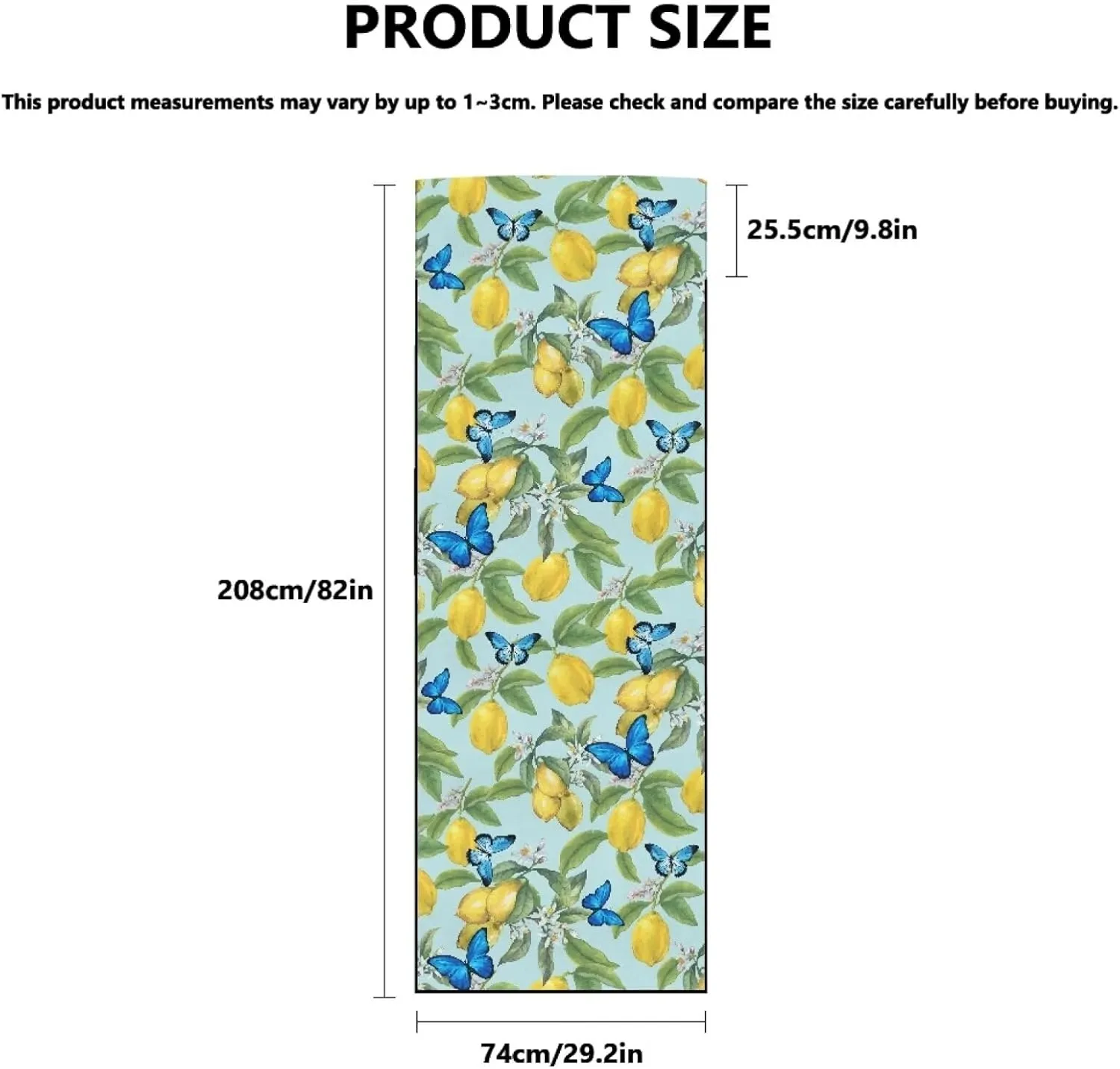 Lemon Leaves Flowers Blue Butterflies Print Beach Chair Towel Cover Waterproof Pool Sunbathing Lawn Lounger Recliner Chairs Towels Covers for Women