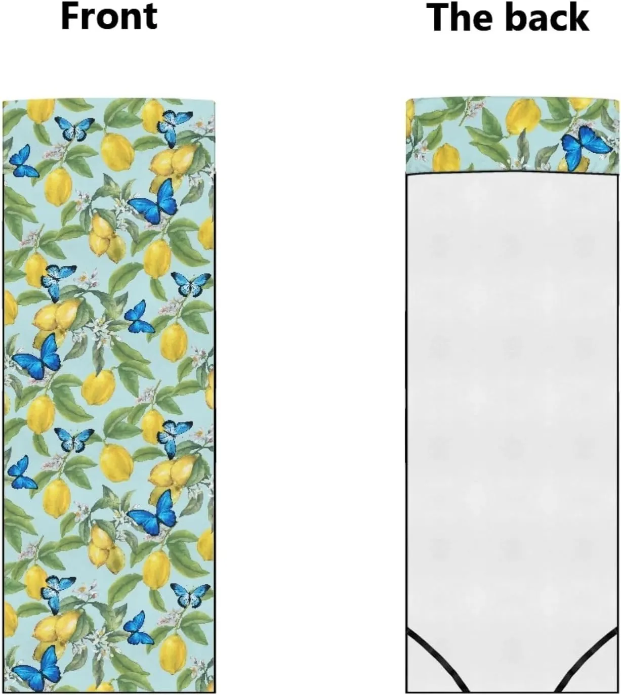 Lemon Leaves Flowers Blue Butterflies Print Beach Chair Towel Cover Waterproof Pool Sunbathing Lawn Lounger Recliner Chairs Towels Covers for Women