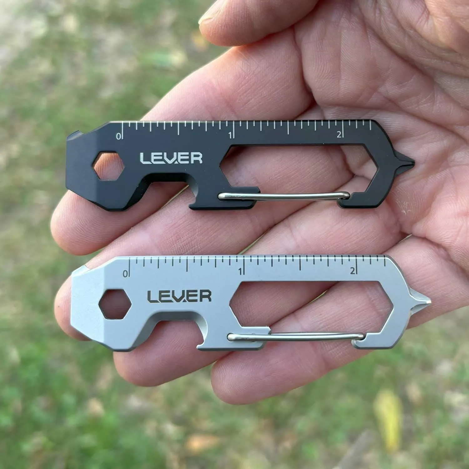 Lever Gear CLiP KT Bottle Opener Keychain Multitool Carabiner For Keys | Mini Prybar Key Carabiner Keychain Screwdriver Multitool For Men | EDC Tool Key Chain Multi Tool For Men Gift