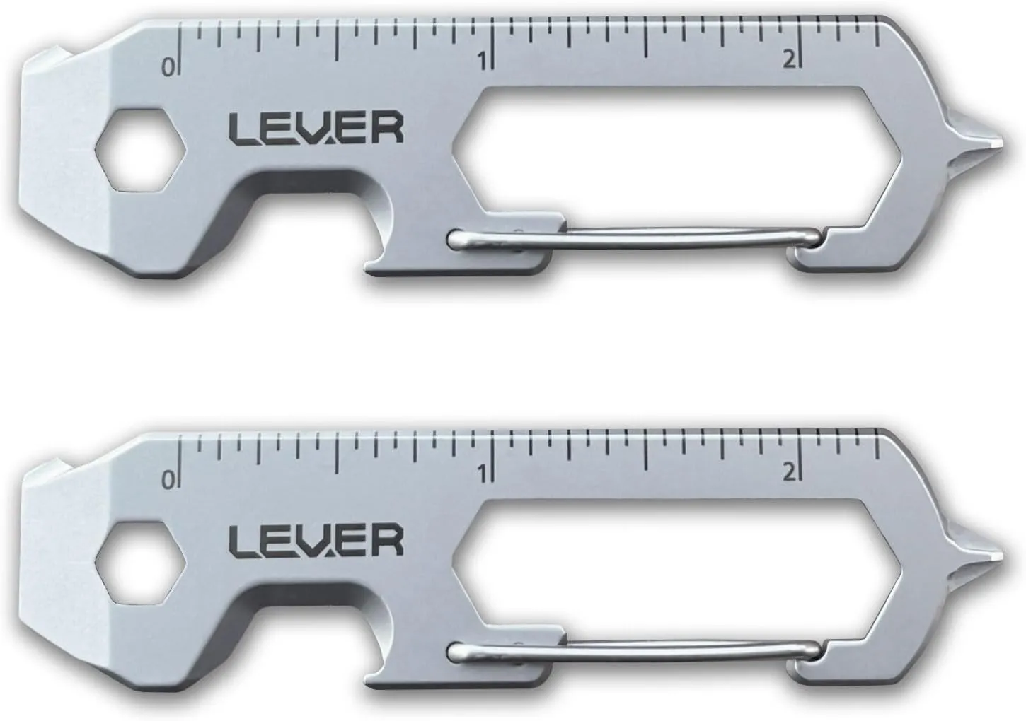 Lever Gear CLiP KT Carabiner Keychain Multitool | Beer Bottle Opener Keychain Screwdriver Multitool Carabiner For Keys | Mini Pry Bar, Box Opener EDC Multi Tool Key Chain Tool For Men