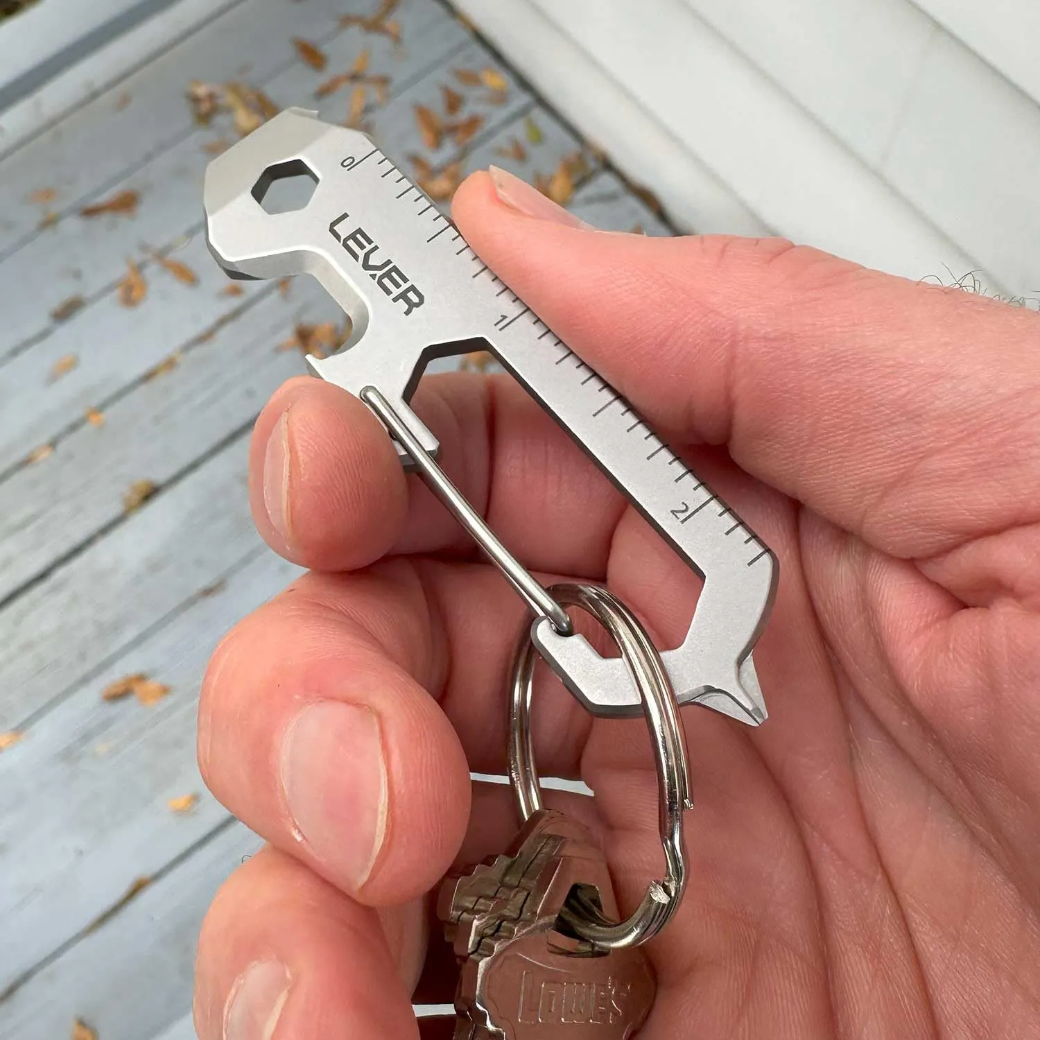 Lever Gear CLiP KT Carabiner Keychain Multitool | Beer Bottle Opener Keychain Screwdriver Multitool Carabiner For Keys | Mini Pry Bar, Box Opener EDC Multi Tool Key Chain Tool For Men