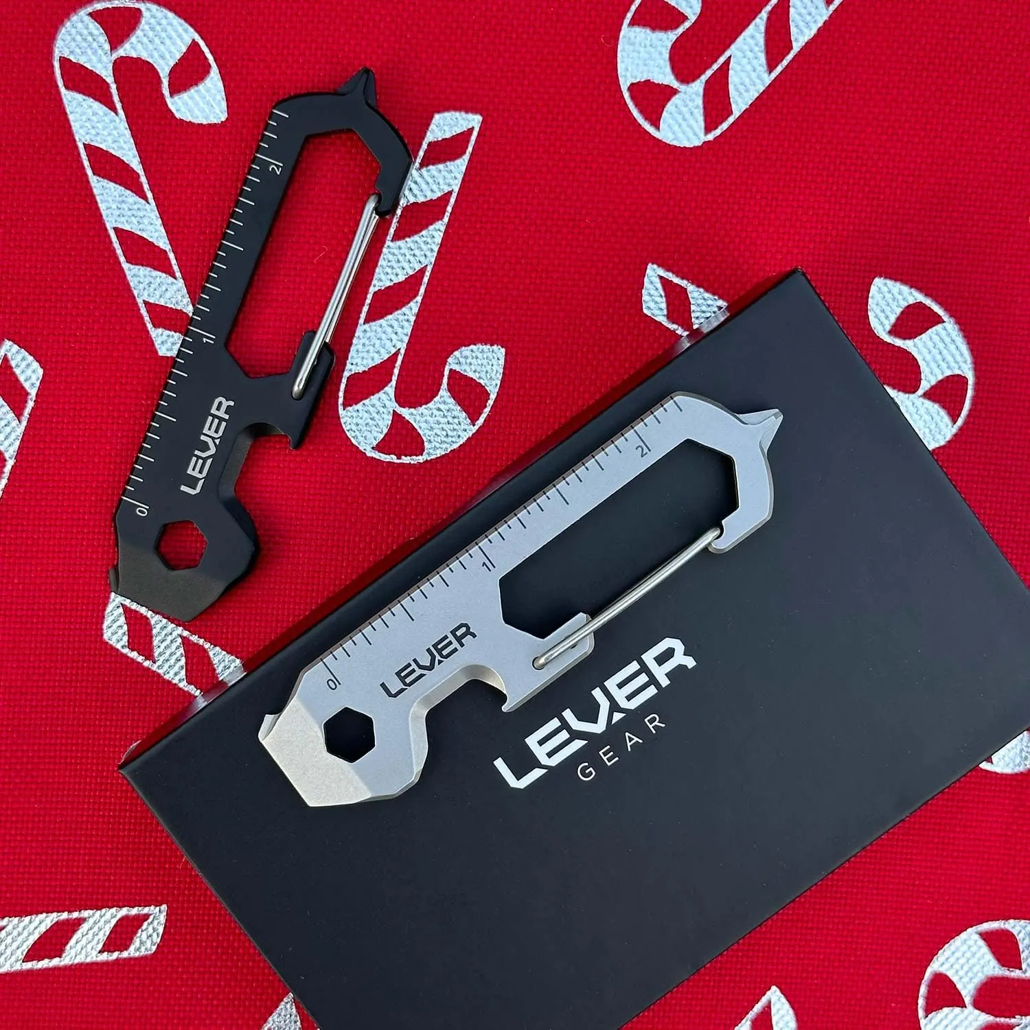 Lever Gear CLiP KT Carabiner Keychain Multitool | Beer Bottle Opener Keychain Screwdriver Multitool Carabiner For Keys | Mini Pry Bar, Box Opener EDC Multi Tool Key Chain Tool For Men