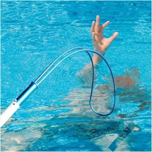 Lifeseaving Pole, Swim Club Telescopic Teaching Preserver Pole, Aluminum Blue Safety Pool Emergency Rescue Pole for Playgrounds Water Parks Beach(C,L-1M)