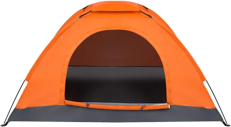 Lightweight 1-Person Backpacking Tent - Waterproof Dome Shelter for Hiking & Camping, Easy Setup with Carry Bag, Orange