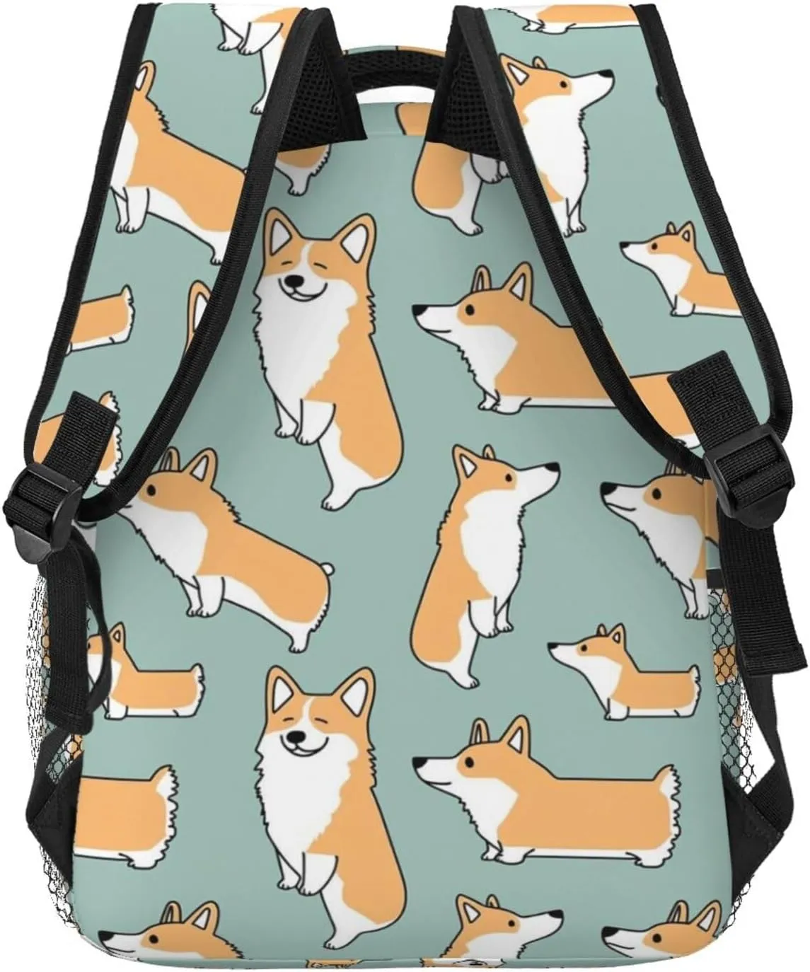 Lightweight Daypack Backpack for Trekking Work Running - Big Capacity Multipurpose Anti-Theft Bookbag, Funny Corgi Dogs Art Business Computer Bag