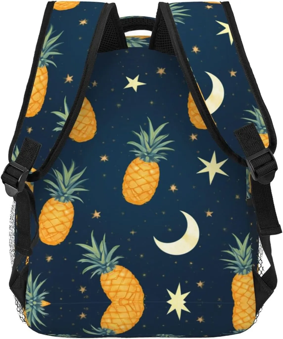Lightweight Daypack Bookbag for Trekking Business Walking Cycling - Big Capacity Anti-Theft Multipurpose Carry On Bag, Starry Star Pineapple Moon Sky Blue Art Business Computer Bag