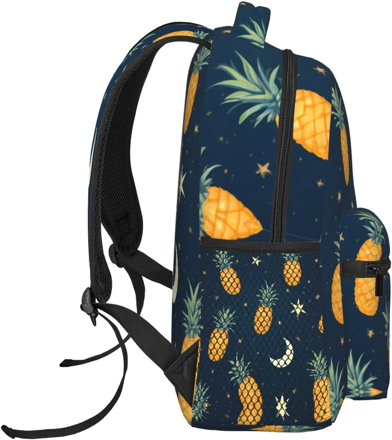 Lightweight Daypack Bookbag for Trekking Business Walking Cycling - Big Capacity Anti-Theft Multipurpose Carry On Bag, Starry Star Pineapple Moon Sky Blue Art Business Computer Bag