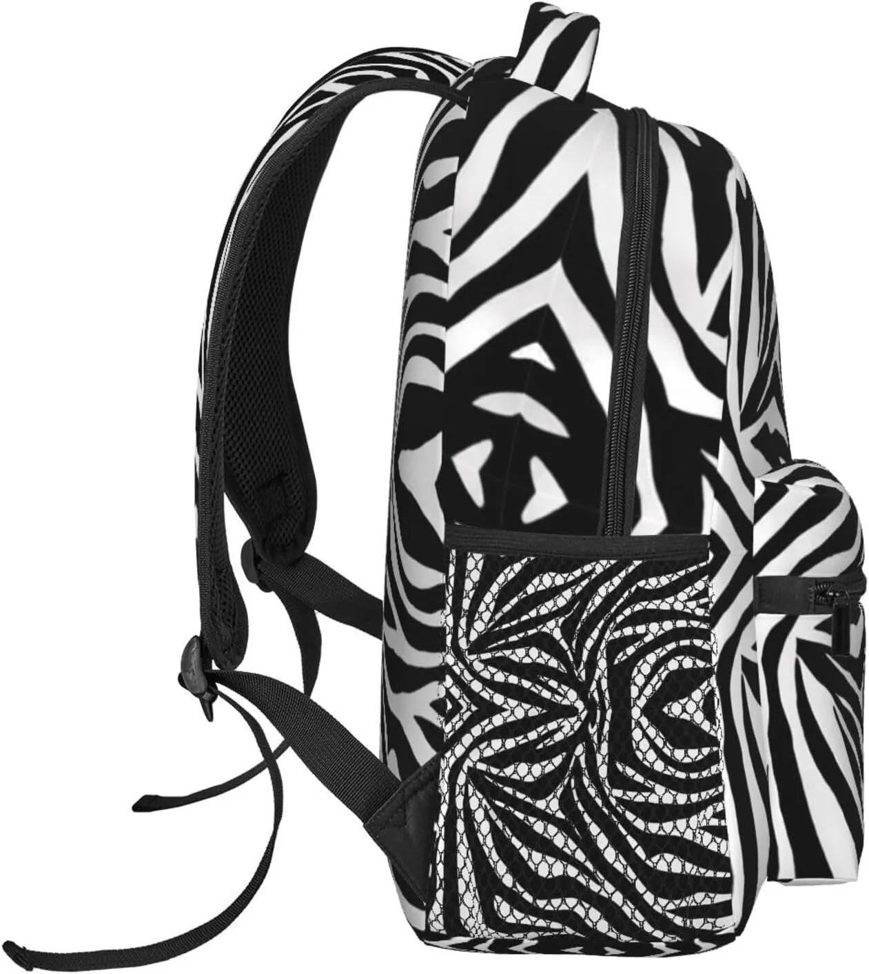 Lightweight Daypack Bookbag for Trekking Business Walking Cycling - Big Capacity Anti-Theft Multipurpose Carry On Bag, Zebra Stripe Art Business Computer Bag