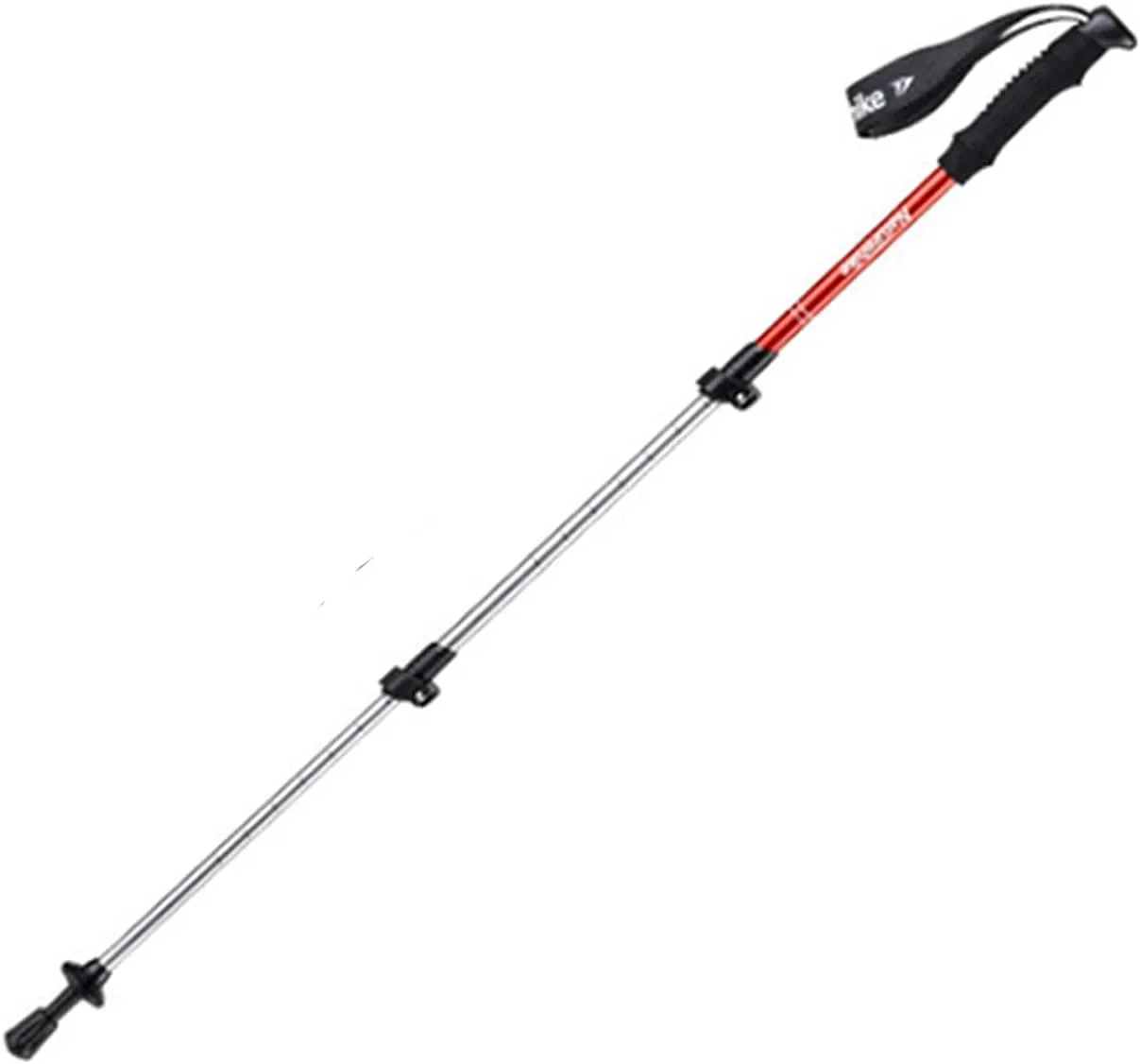 Lightweight Outdoor Trekking Poles, Retractable Hiking Trekking Poles, High-Grip Pointed Tip and Soft and Comfortable Handle with Wrist Strap (Child Red)
