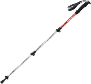 Lightweight Outdoor Trekking Poles, Retractable Hiking Trekking Poles, High-Grip Pointed Tip and Soft and Comfortable Handle with Wrist Strap (Child Red)