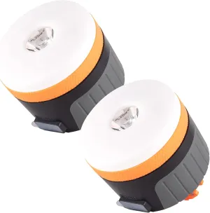 LIT-PaTH LED Camping Light, Rechargeable Lantern with Magnet Base, 4400 mAh, Survival Kit for Emergency, Hurricane, Outage, Large Orange, 2 Pack