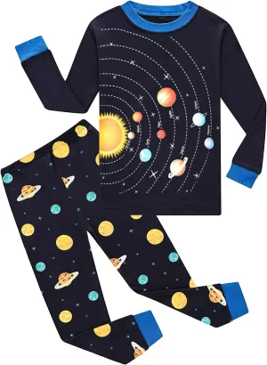 Little Hand Toddler Boys Pajamas Monster Truck Cotton Kids Dinosaur 2 Piece Planets Pjs Sleepwear Clothes Sets 2-7 Years