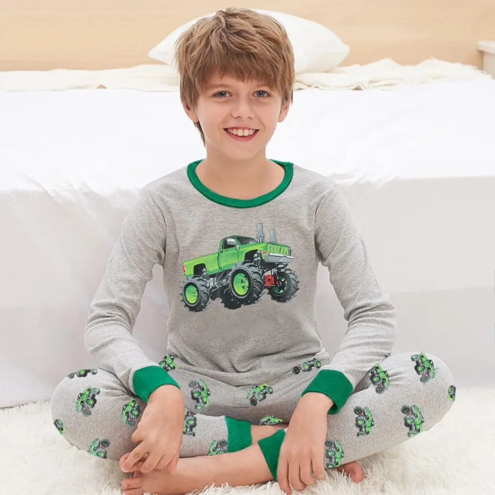Little Hand Toddler Boys Pajamas Monster Truck Cotton Kids Dinosaur 2 Piece Planets Pjs Sleepwear Clothes Sets 2-7 Years