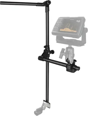 Livescope Transducer Pole Mount for Kayak/Boat, 360° Adjustable Live Scope Pole with Drill-Down Base, Marine-Grade Aluminum Mount for Fish Finder , 1.5'' Ball for RAM Mounts