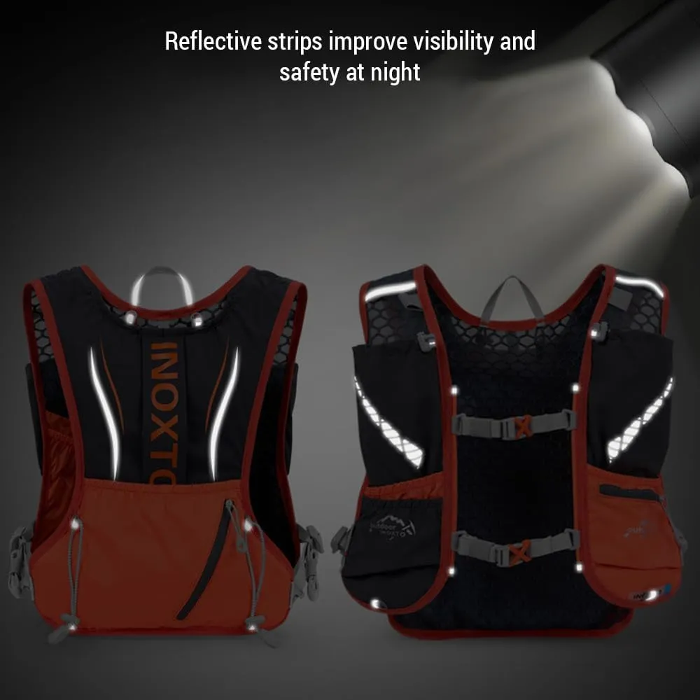 Lixada Hydration Backpack Running Vest, 5L Hydration Pack Lightweight Reflective Water Backpack with 1.5L Water Bladder & 2pcs 450ml Water Bottles for Women & Men Trail Running Marathon Race Hiking
