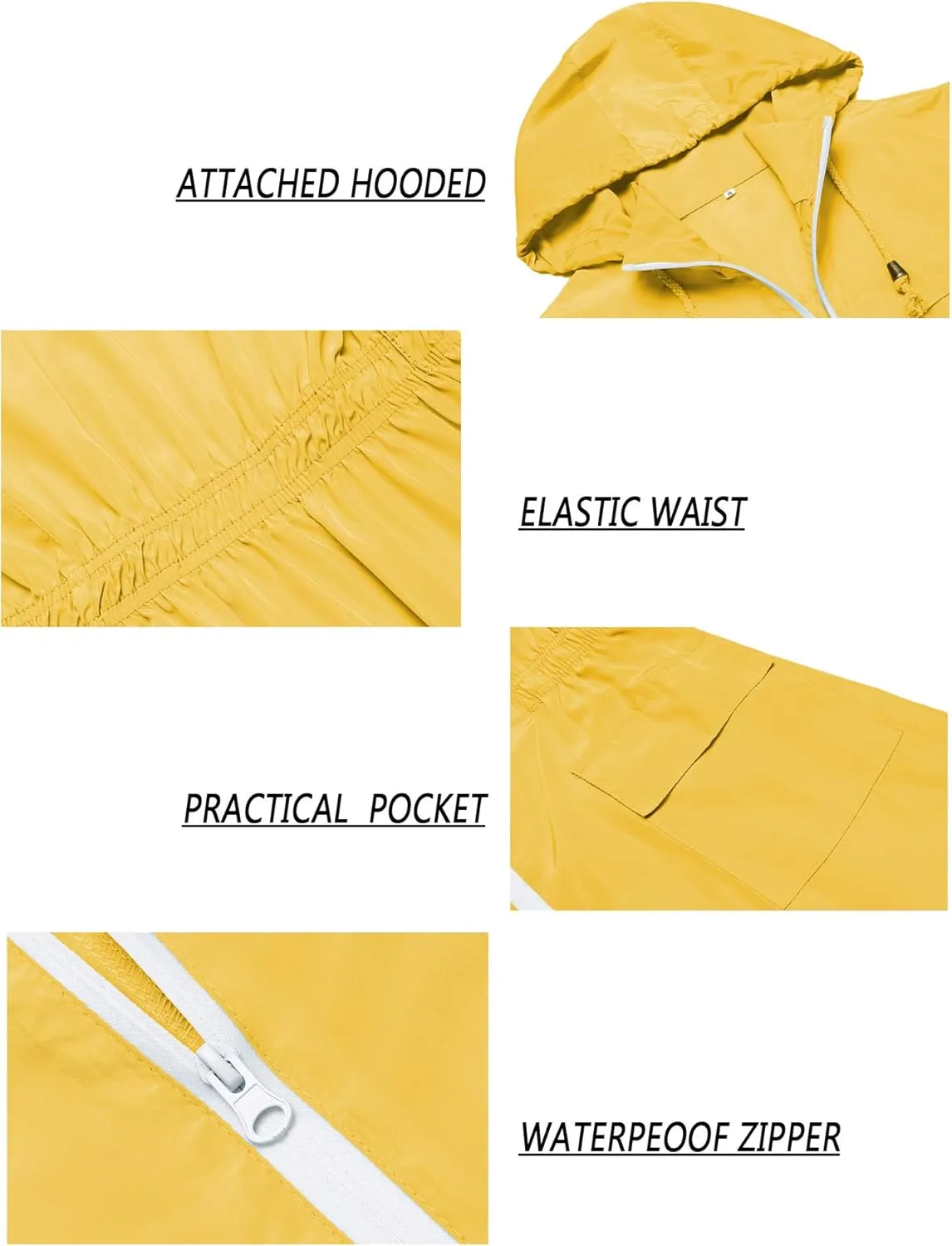 Lomon Women Waterproof Lightweight Rain Jacket Active Outdoor Hooded Raincoat