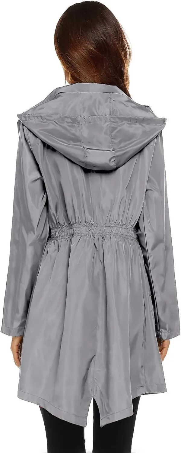 Lomon Women Waterproof Lightweight Rain Jacket Active Outdoor Hooded Raincoat