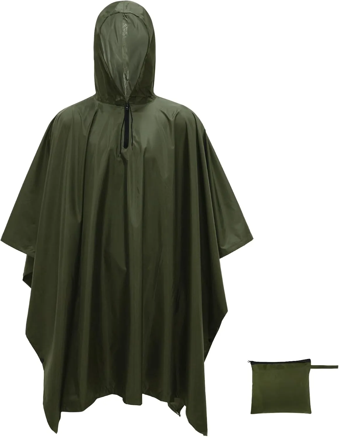 LOOGU Camo Rain Poncho with Hood Waterproof Lightweight Raincoat Rain Gear Men Women Outdoor Camping Hunting Hiking Fishing