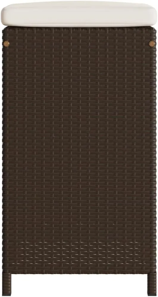 Lounging Chair Camping Chair Beach Chair Lounge Chair - Patio Bar Stools with Cushions 2 pcs Brown Poly Rattan for Terrace Park Outside Garden