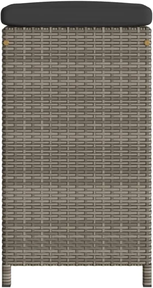 Lounging Chair Camping Chair Beach Chair Lounge Chair - Patio Bar Stools with Cushions 2 pcs Gray Poly Rattan for Terrace Park Outside Garden