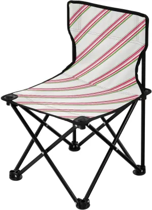 Lovely Line White Green Peach Foldable Heavy Duty Camping Chairs Ultralight Backpack Beach Chairs for Adults Includes Carry Bag