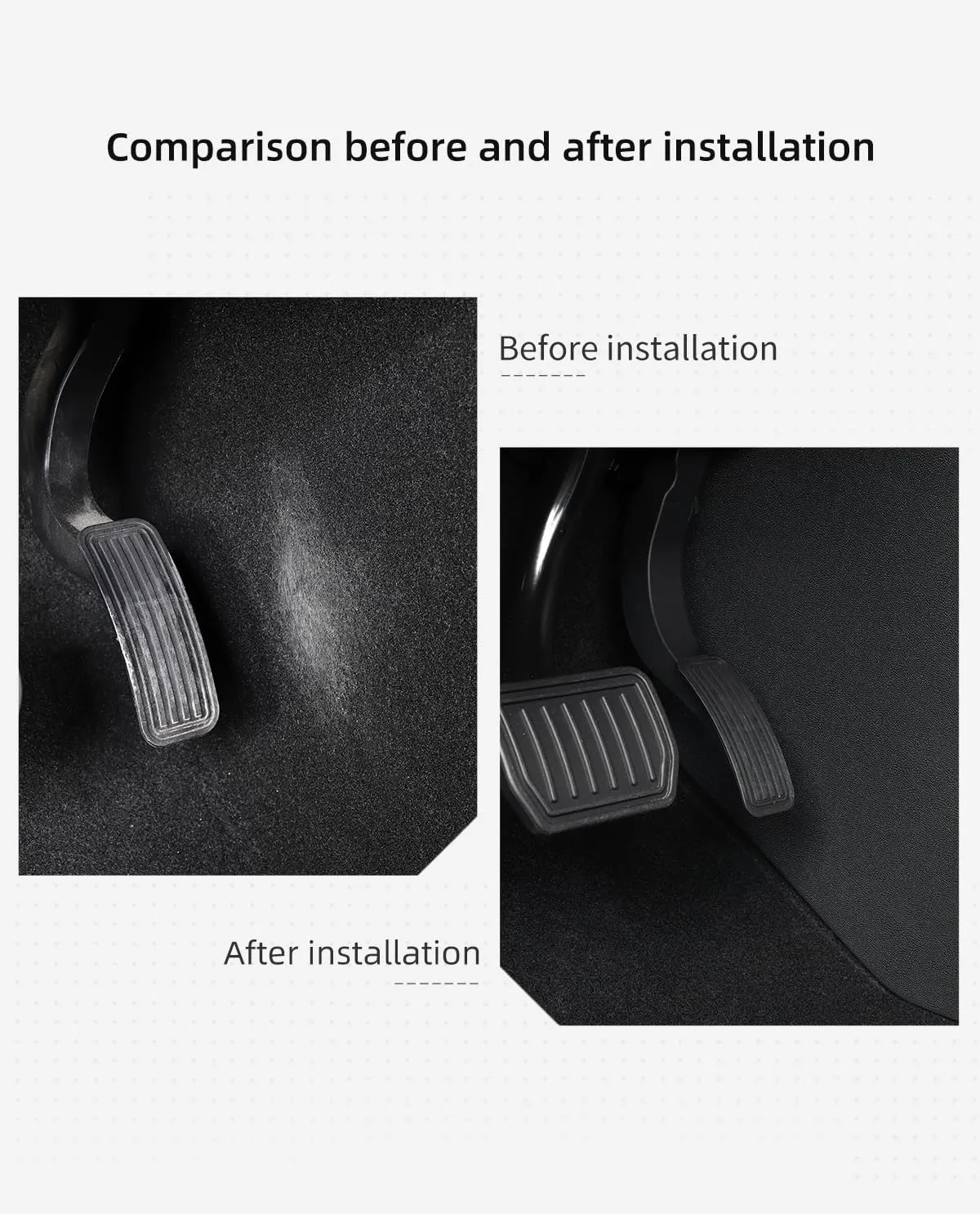 LUCKEASY 2PCS Center Console Side Anti-Kick Mats for Tesla Model Y 2021 2022 2023 2024 1st Row Seat Side Pads Waterproof Easy Install Easy Clean TPE Material Black