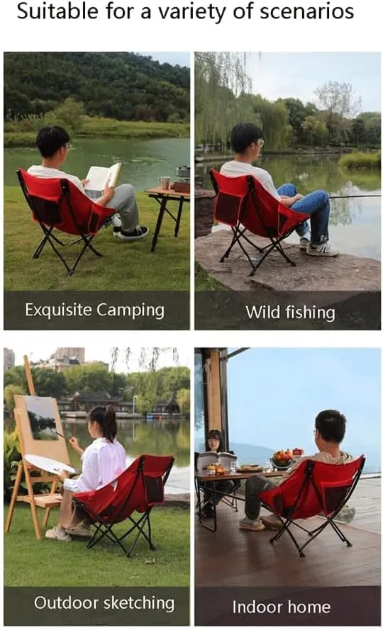 Luxury Folding Chair Fashionable Folding Chair Outdoor Fishing Chair Camping Chair Strong Bearing Capacity Foldable Home Recliner Folding Chair Comfortable