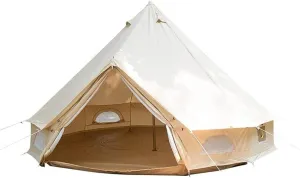 Luxury Yurt Bell Tent for Outdoor Family Camping, Waterproof Tipi Tent with Stove Hole, Canvas Camping Tent with Groundsheet for Festivals, Hiking, and Hunting