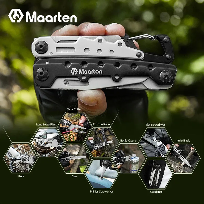 MAARTEN 11-in-1 Stainless Steel Multitool Pliers with Safety Lock