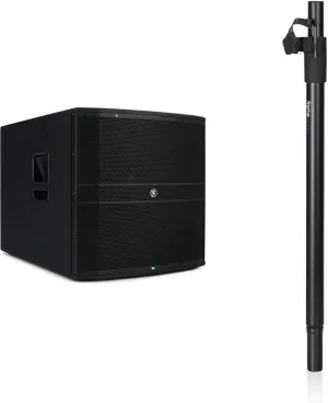 Mackie DRM18S 18-Inch 2000W Powered Subwoofer Bundle with Gator Frameworks Standard 35-54" Adjustable Subwoofer Speaker Pole Mount