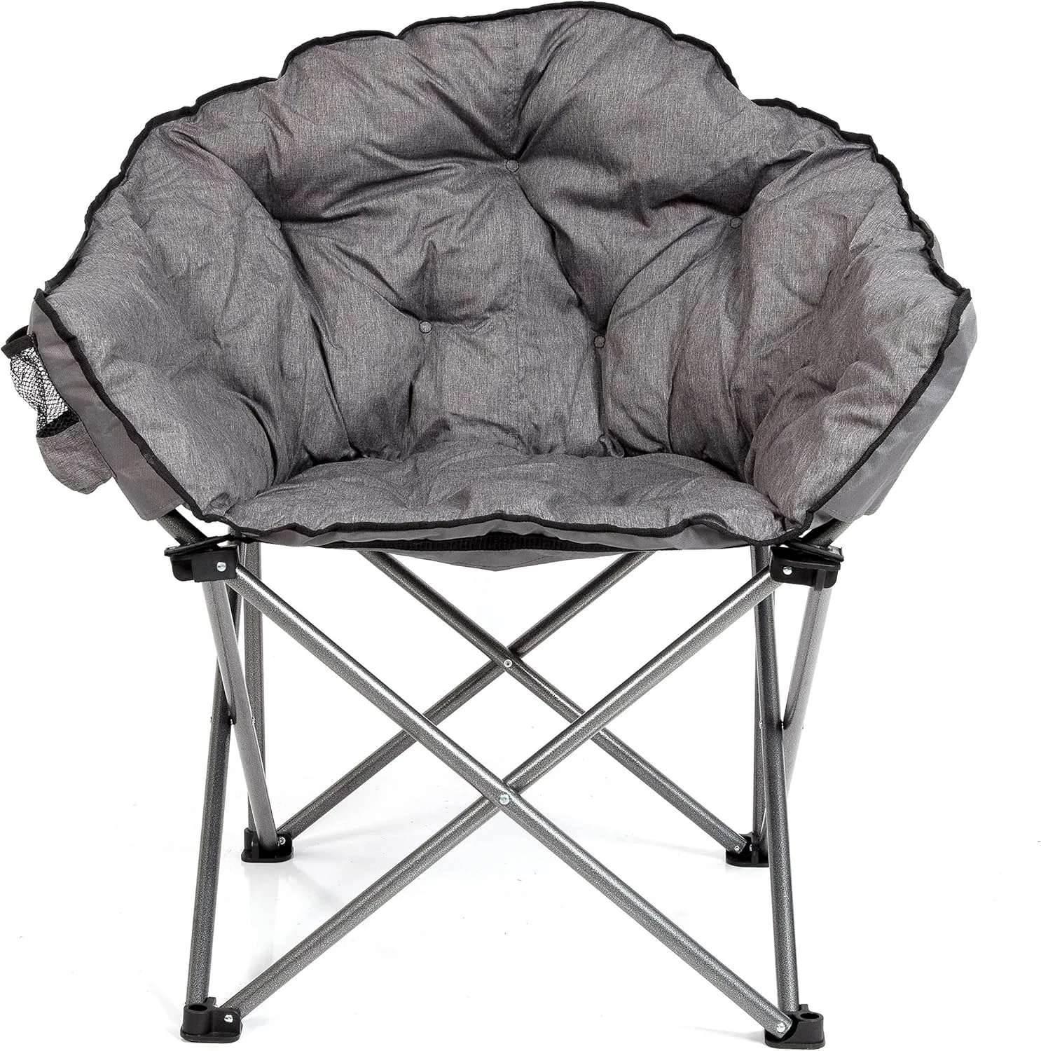 MacSports C932S-129 Padded Cushion Outdoor Folding Lounge Patio Club Chair, Gray