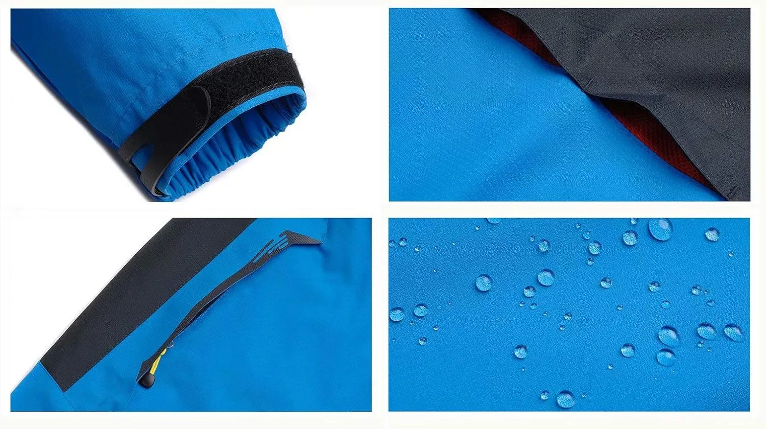 MAGCOMSEN Men's Waterproof Rain Jacket with Hood Windbreaker 4 Pockets Raincoat for Hiking Camping Fishing Travel