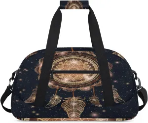 Mandala Dreamcatcher Gym Duffel Bag for Men Women Starry Sky Sports Tote Bag with Adjustable Shoulder Strap for Dance Gymnastics Traveling Outdoor Camping Overnight Stay