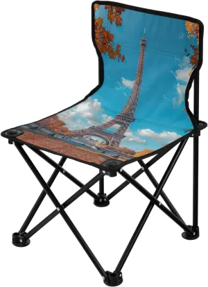 Maple Leaf Pylon Portable Outdoor Folding Chair Anti-Slip Padded Oxford Cloth Stool Camping Chair Small for Beach Hiking Fishing Gardening Quad Camp Chair