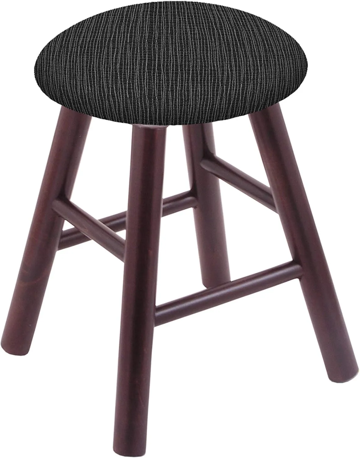 Maple Vanity Stool in Dark Cherry Finish with Graph Coal Seat