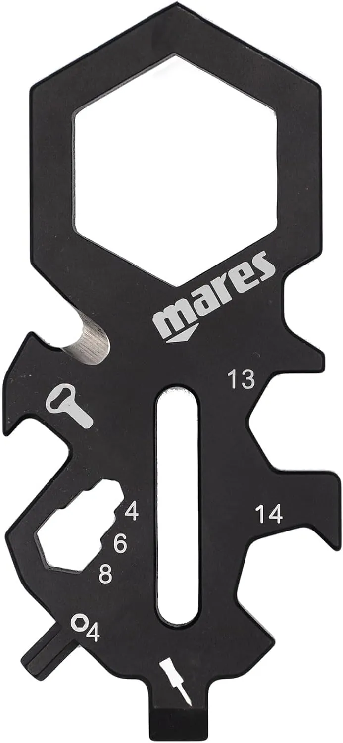 MARES Smarty Mini Multitool - Scuba Diving Multi-Purpose 4mm Allen Key, Bottle Opener, Screwdriver & Various Spanners