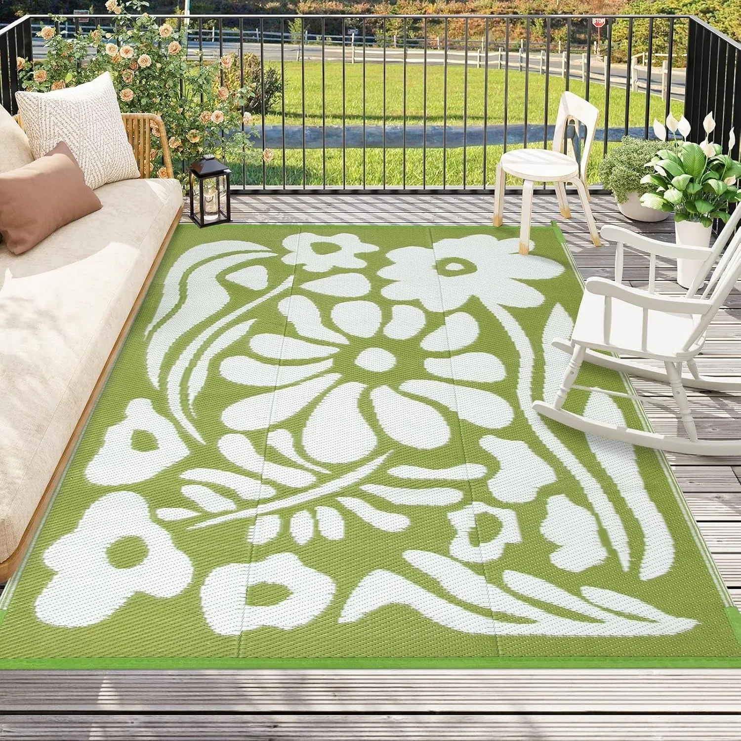 Mat RV for Rugs Plastic Multi-buy offer for Moynesa RV Outdoor Camping, Garden Waterproof, Flower Large Tent Outside, Outdoor Best value Picnic Reversible Straw 6'x9' Rugs Camper Portable for Rugs