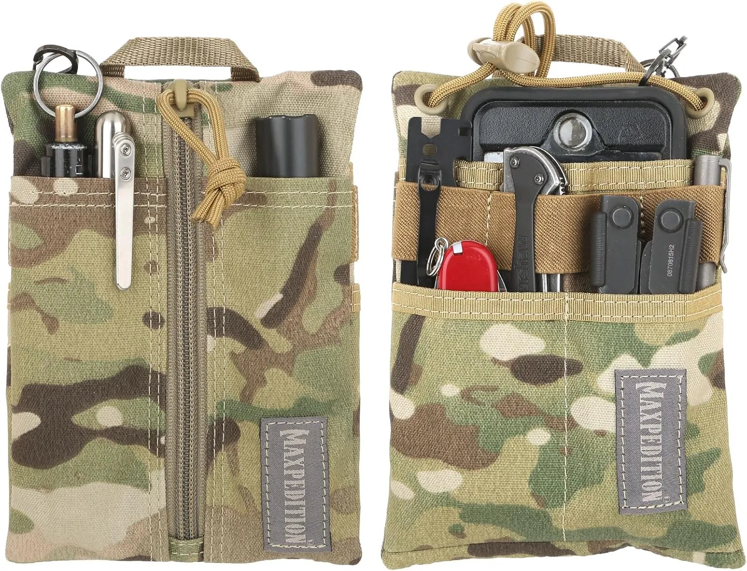 MAXPEDITION Platy Pocket Organizer, Durable EDC Tool Pouch for Men, Neck Wallet with Paracord Lanyard, Holds Flashlight, Multitool, Pen, Notebook