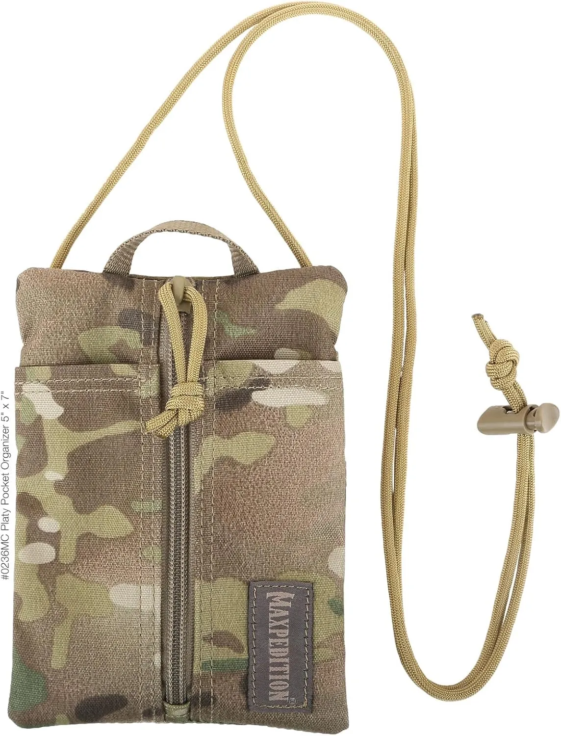MAXPEDITION Platy Pocket Organizer, Durable EDC Tool Pouch for Men, Neck Wallet with Paracord Lanyard, Holds Flashlight, Multitool, Pen, Notebook