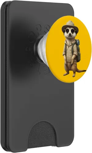 Meerkat Safari Guide Funny Kalahari Desert Camping PopSockets PopWallet for MagSafe